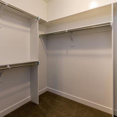 Minimalist interior with plenty of space for home workouts.